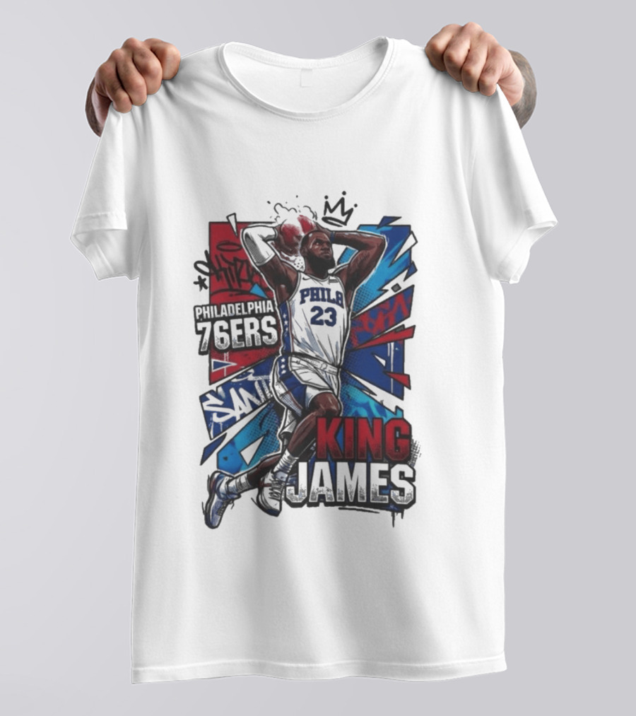 Philadelphia 76ers King James Dunk Graffiti T-Shirt