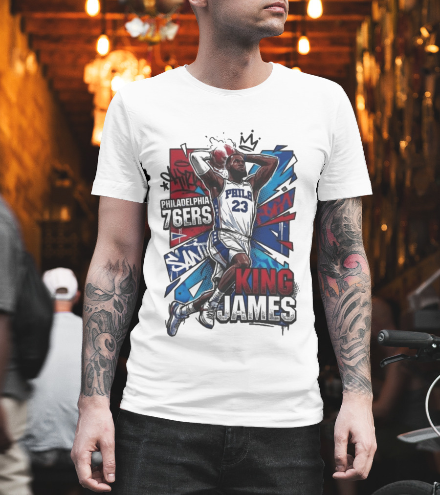 Philadelphia 76ers King James Dunk Graffiti T-Shirt
