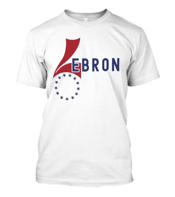 Lebron Stars Circle Red Blue буквенный логотип 76 Ers T-Shirt