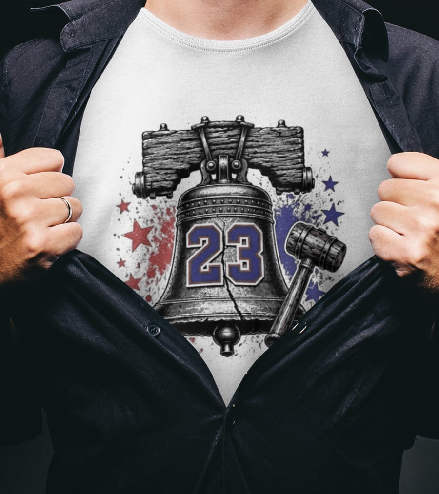 Lebron James 23 Liberty Bell Philadelphia 76ers Fan T-Shirt