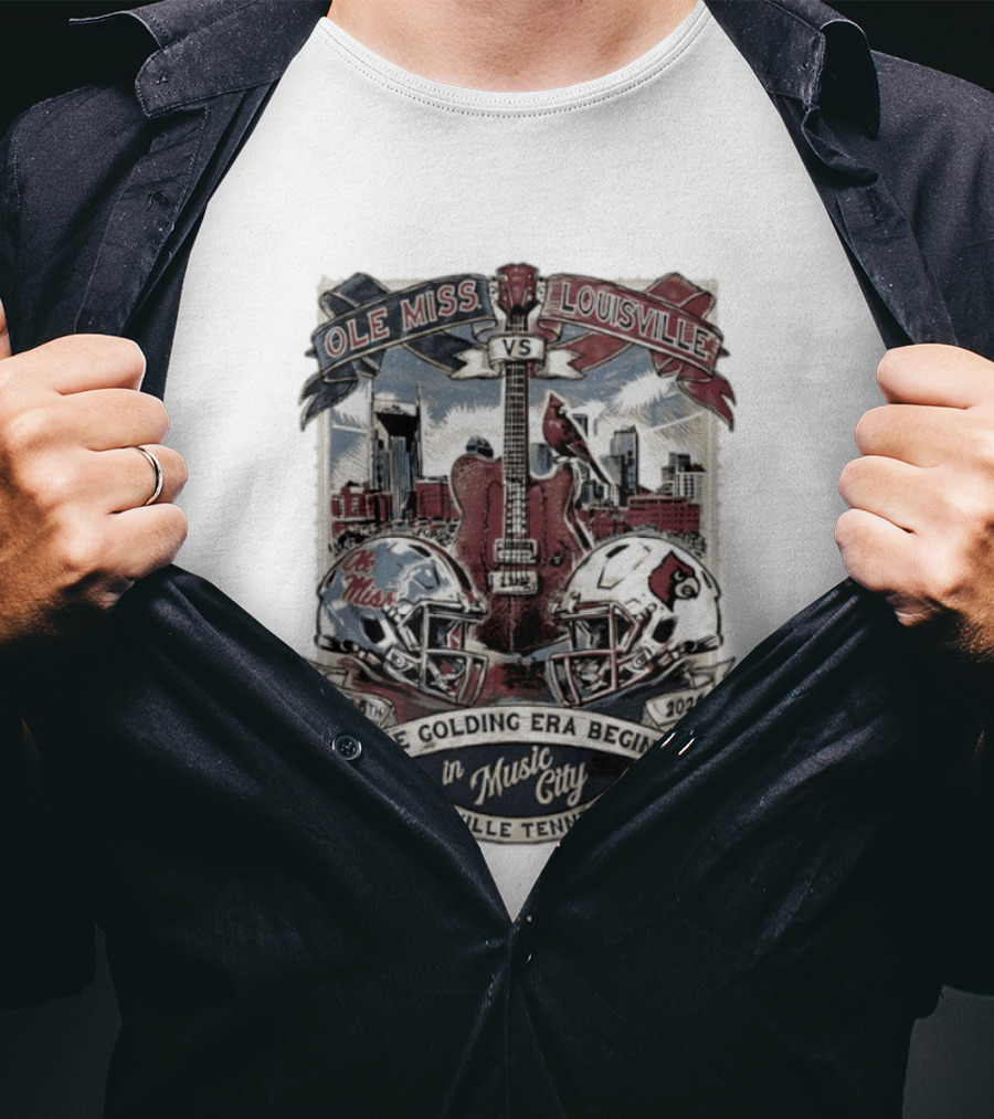 Ole Miss Vs Louisville September 6th 2026 The Golding Era Begins In Music City Nashville Tennessee T-Shirt