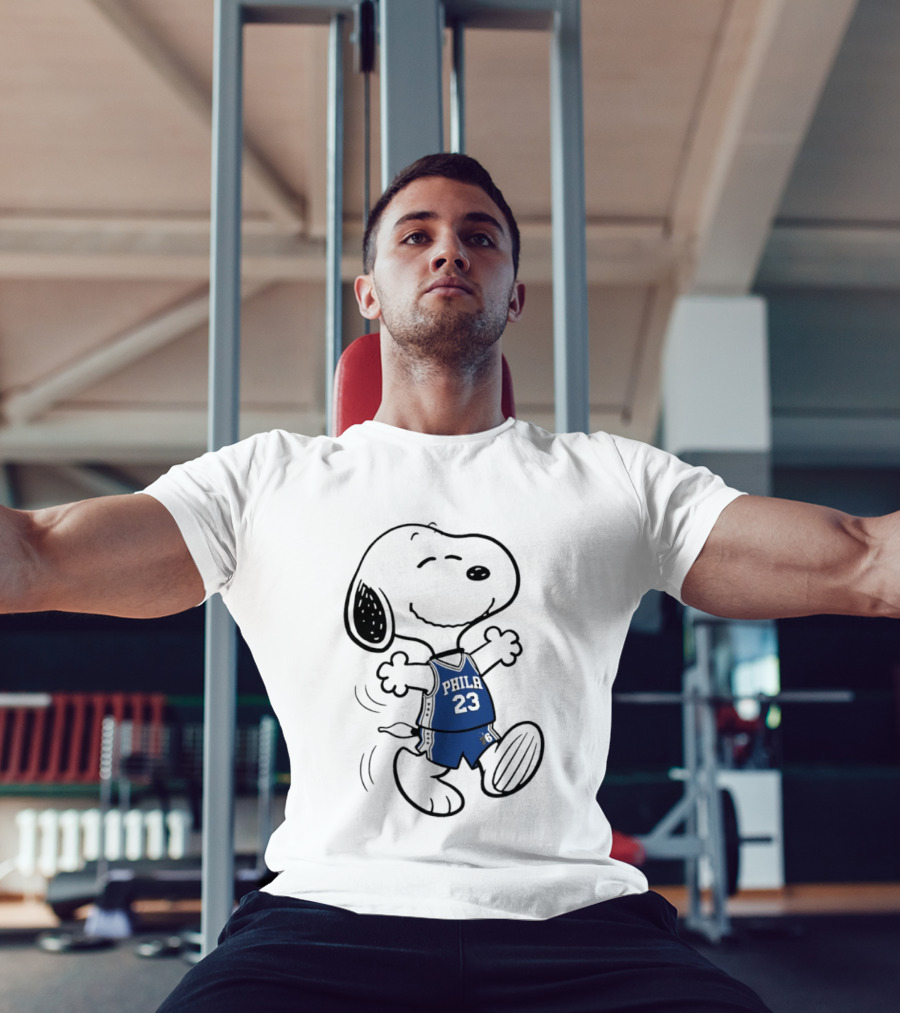 Snoopy Philly 23 Basketball Peanuts X LeBron James Philadelphia Sixer T-Shirt