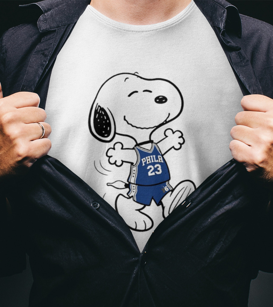 Snoopy Philly 23 Basketball Peanuts X LeBron James Philadelphia Sixer T-Shirt