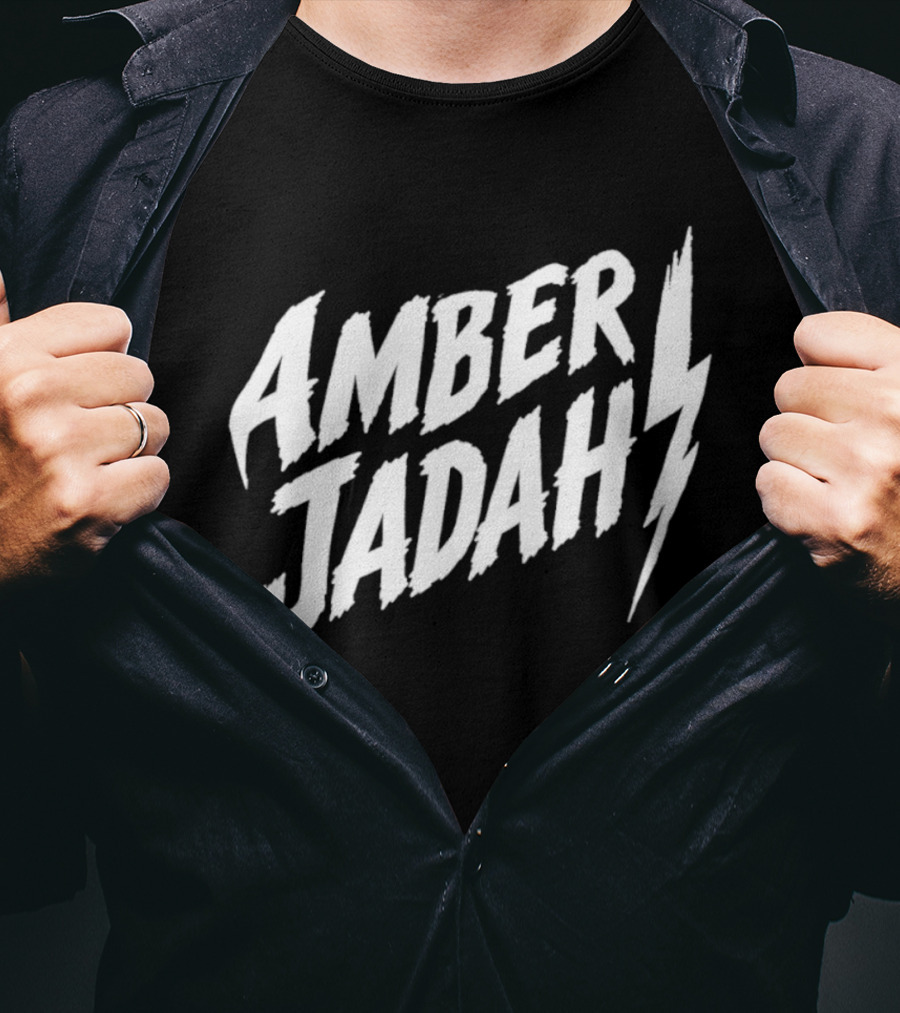 Amber Jadah Lightning Bold Text With Iconic Bolt T-Shirt