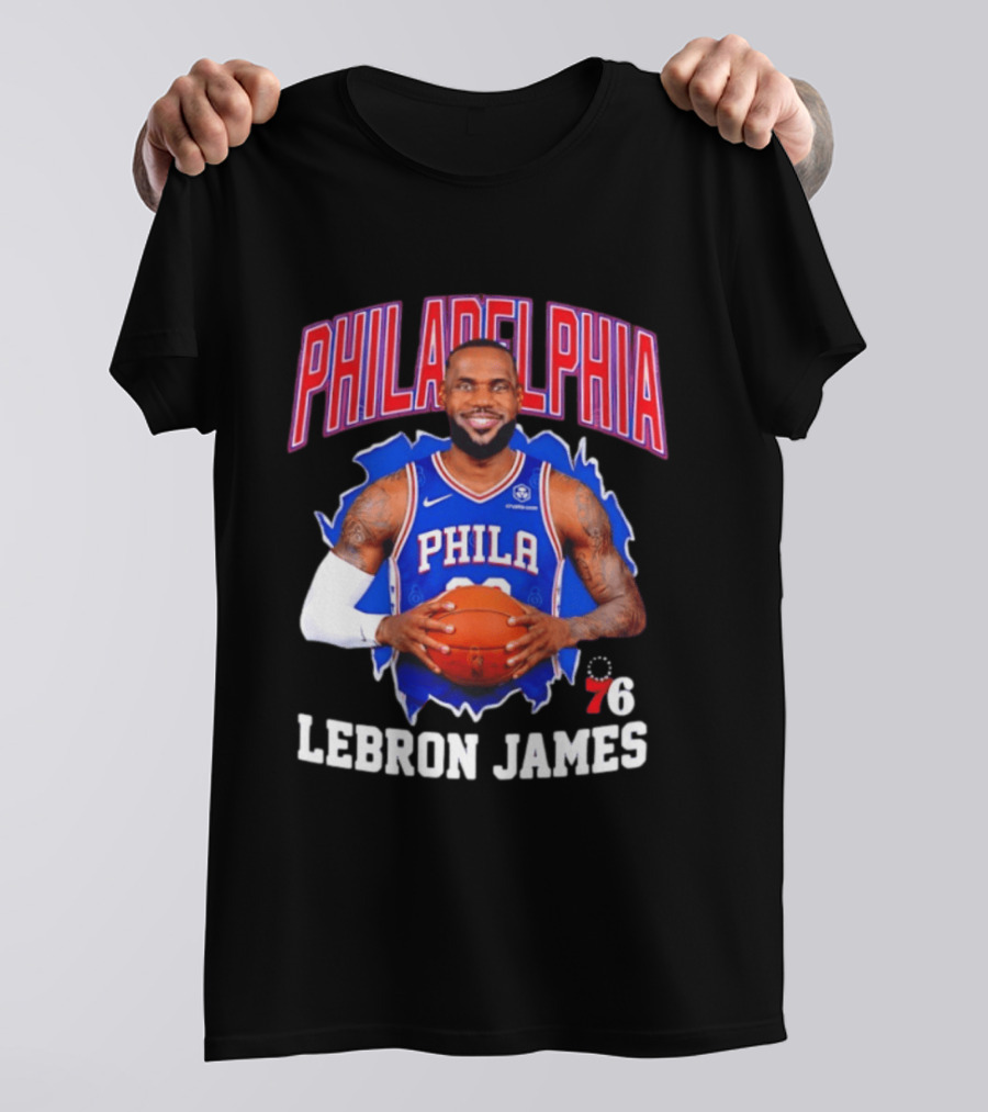 Philadelphia 76ers LeBron James Basketball Jersey Fan T-Shirt