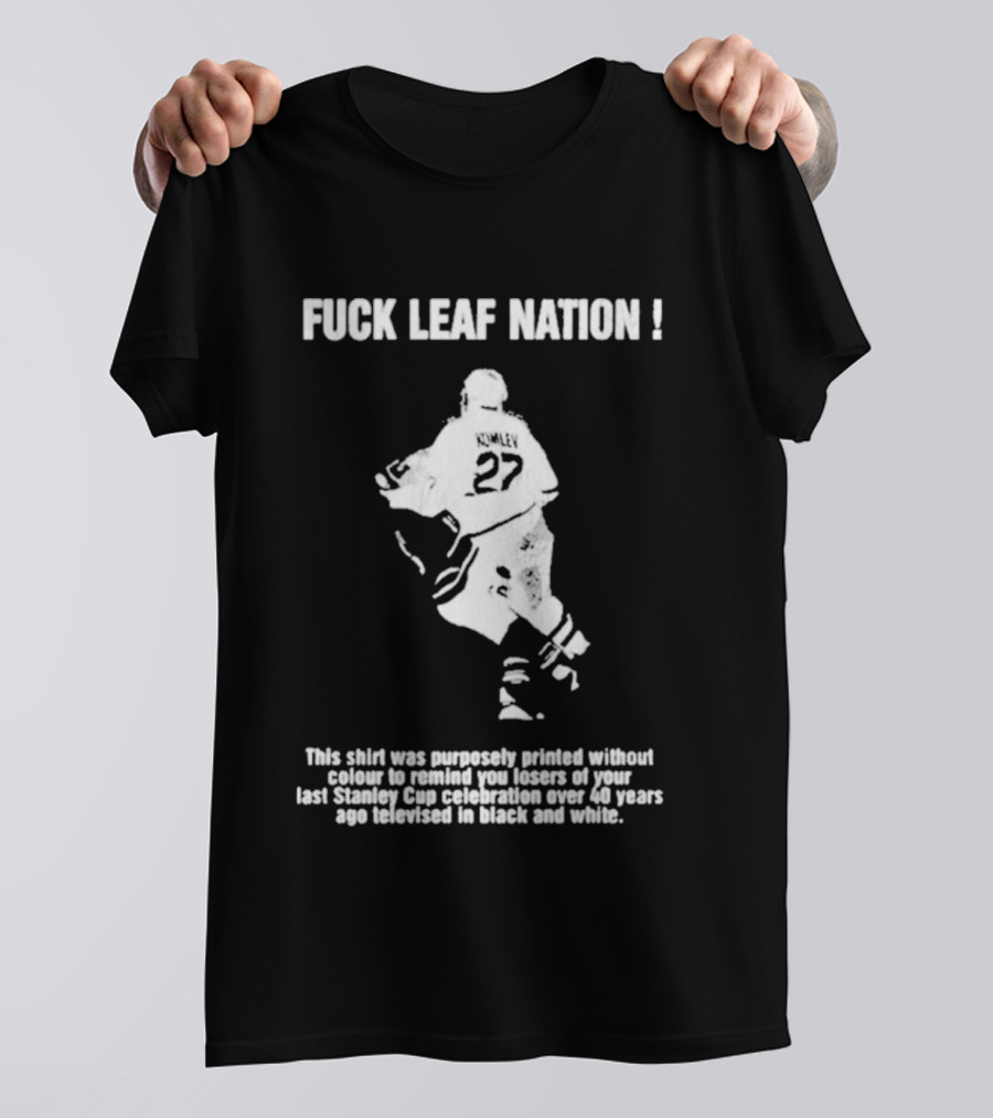 Fuck Leaf Nation Komley 27 Vintage Hockey Fan T-Shirt