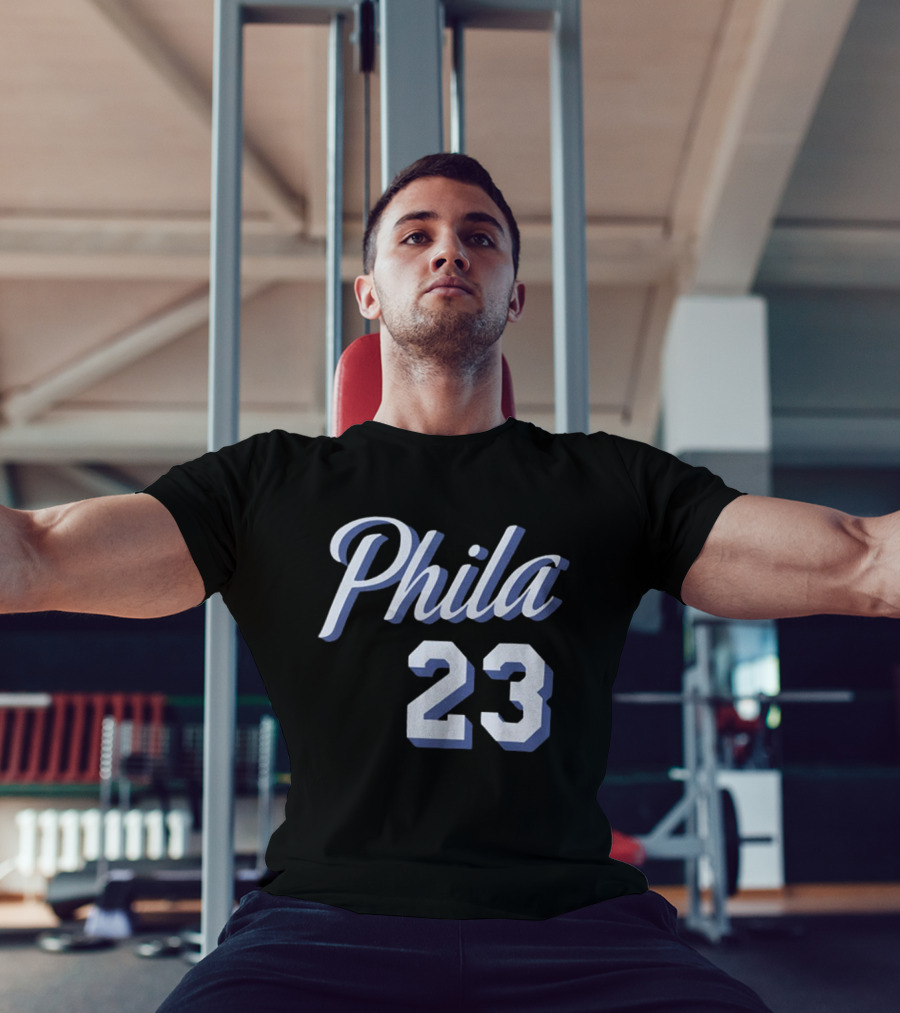 LeBron James 23 Phila 23 Philadelphia 76ers NBA Basketball Two Sided T-Shirt