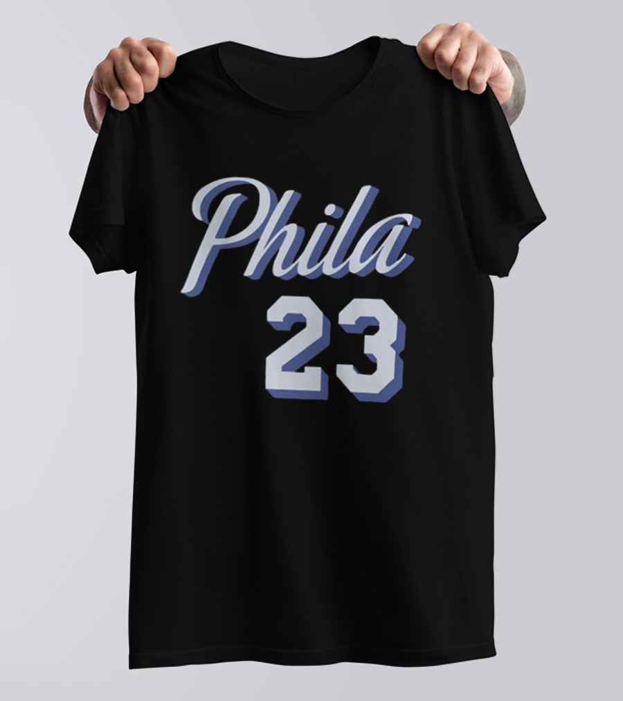 LeBron James 23 Phila 23 Philadelphia 76ers NBA Basketball Two Sided T-Shirt