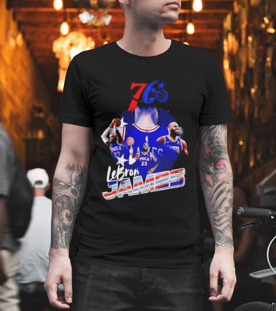 LeBron James Philadelphia 76ers 23 Player Collage T-Shirt