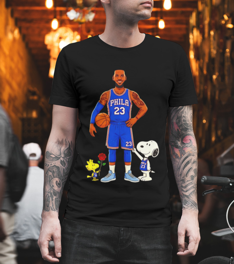 LeBron James Snoopy Woodstock Philadelphia Phila 23 Basketball T-Shirt