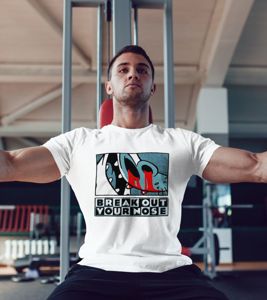 Break Out Your Nose Comic Style Cartoon With Red Accent T-Shirt