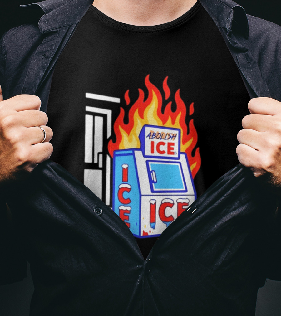 Abolish ICE Fiery Vending Machine Protest Activism T-Shirt