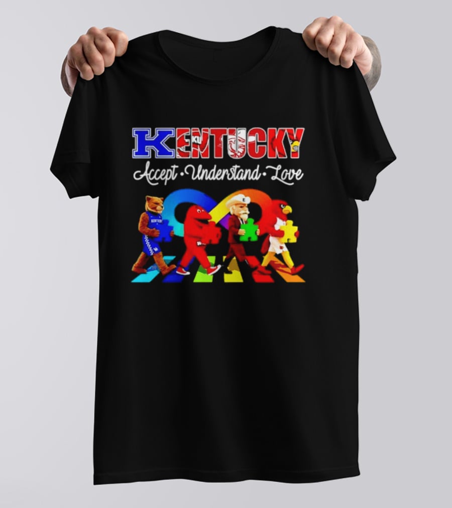 Kentucky Accept Understand Love Louisville Cardinals Puzzle Piece Parade T-Shirt
