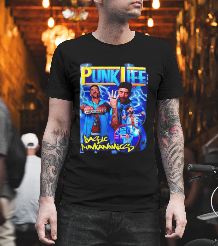 Punk Life Basic Punkanomics Drug Free CM Punk T-Shirt