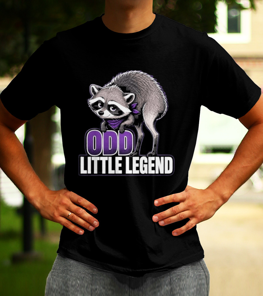 Odd Little Legend Jimothy Raccoon Purple Bandana T-Shirt