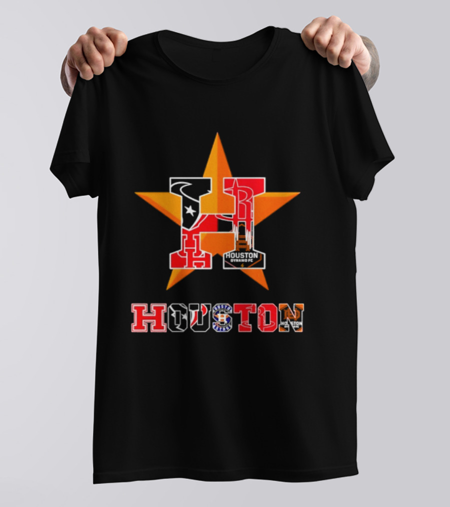 Houston Astros Texans Rockets Dynamo FC Star T-Shirt