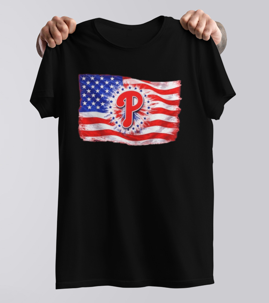 Phillies Patriotic American Flag Philadelphia Baseball 250th Anniversary Independence Day T-Shirt