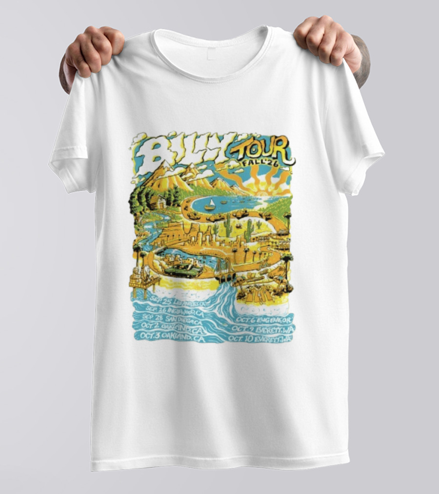 Billy Tour Fall '26 West Coast Concert Dates San Diego Oakland Eugene Everett T-Shirt