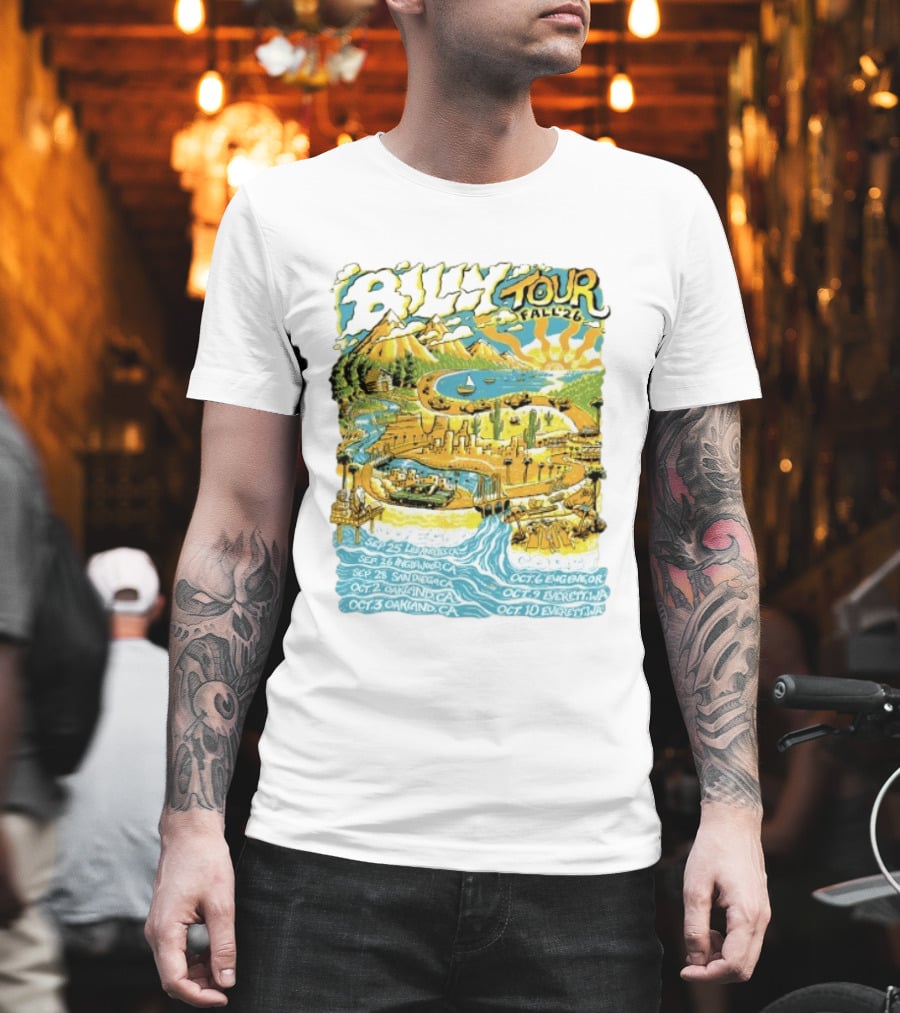 Billy Tour Fall '26 West Coast Concert Dates San Diego Oakland Eugene Everett T-Shirt