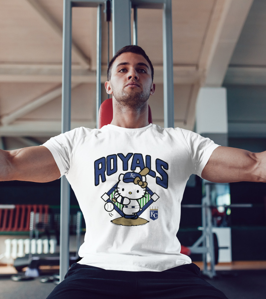 Hello Kitty Royals Baseball KC Batting Scene T-Shirt