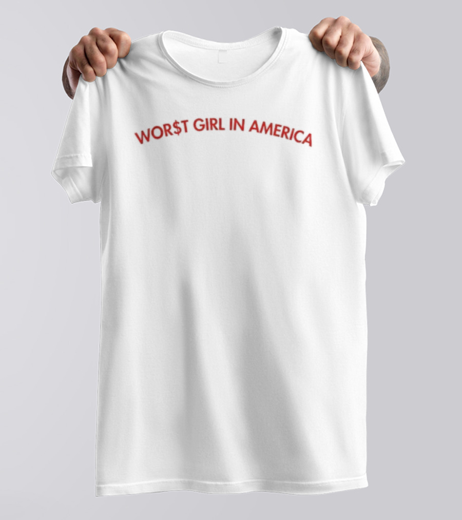 Worst Girl In America Bold Red T-Shirt