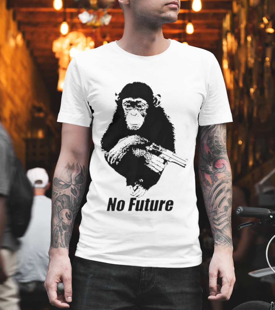 Monkey No Future With Gun T-Shirt