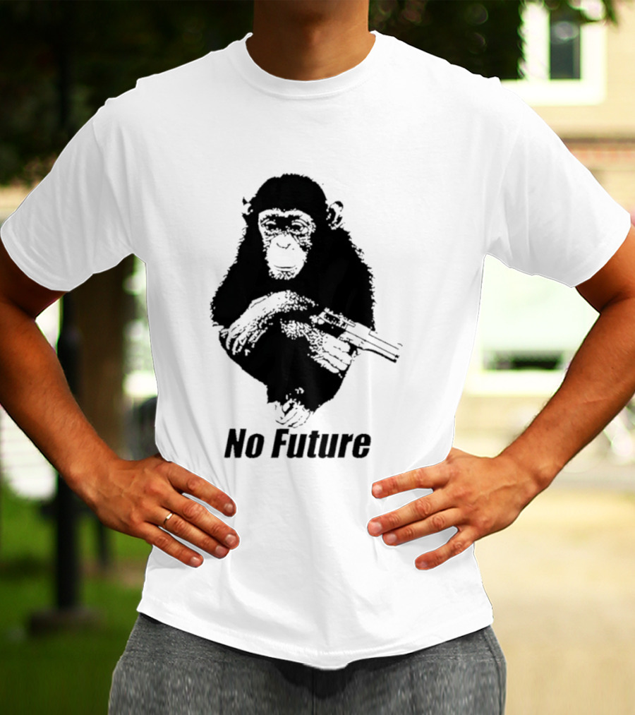 Monkey No Future With Gun T-Shirt