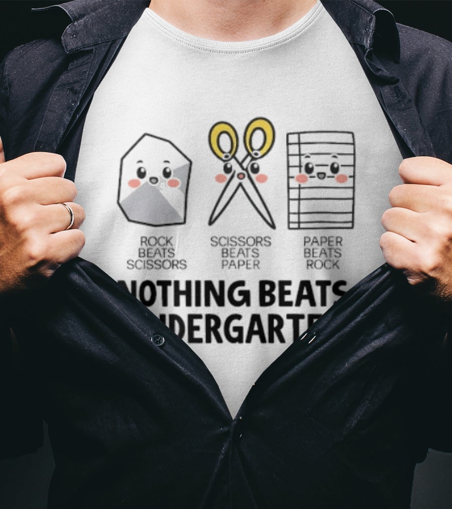 Rock Paper Scissors Kindergarten Fun Play Nothing Beats T-Shirt