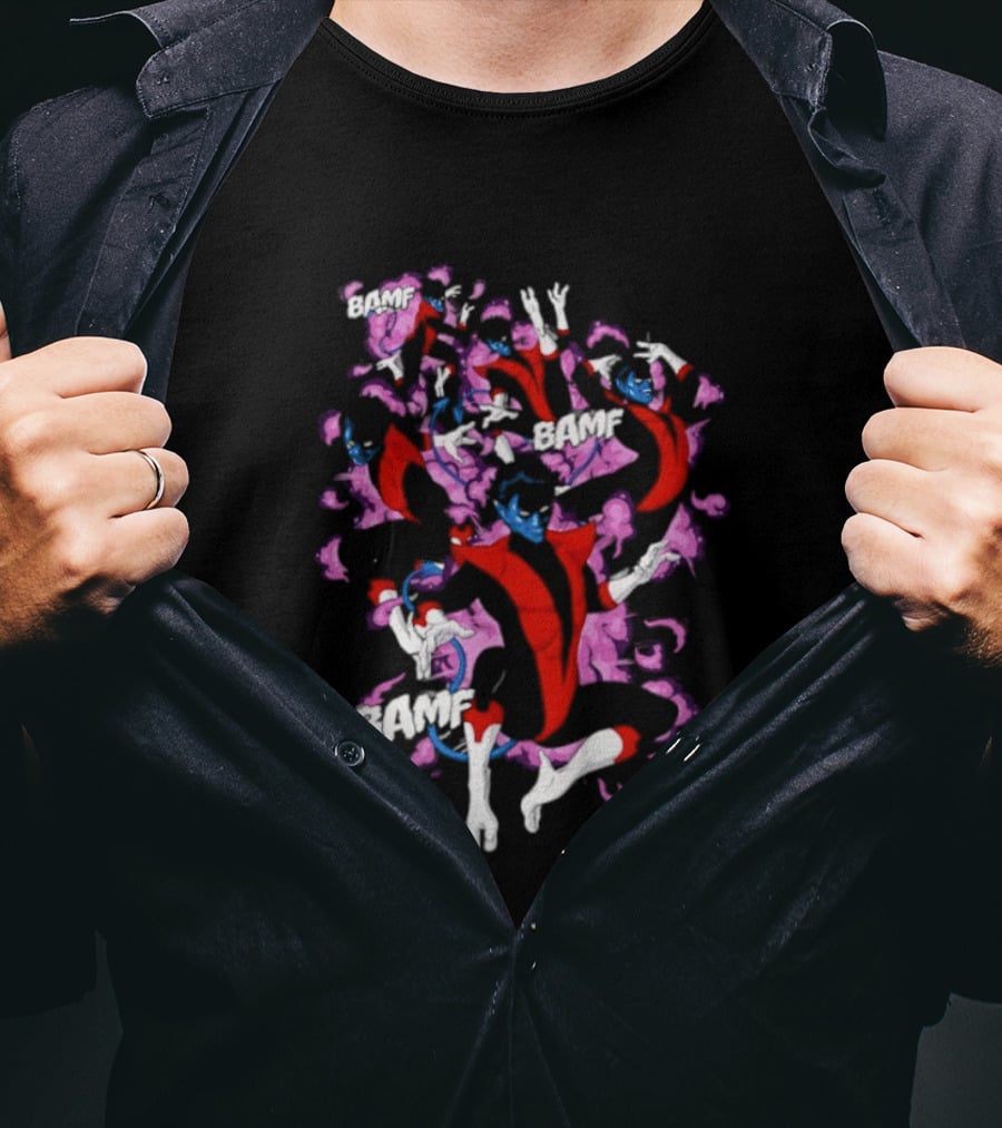 Bamf Nightcrawler Comic Smoke Effect X Men T-Shirt