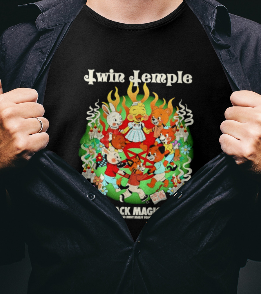 Twin Temple Black Magick Won't Somebody Please Think Of The Children Iconic Pentagram And Occult T-Shirt