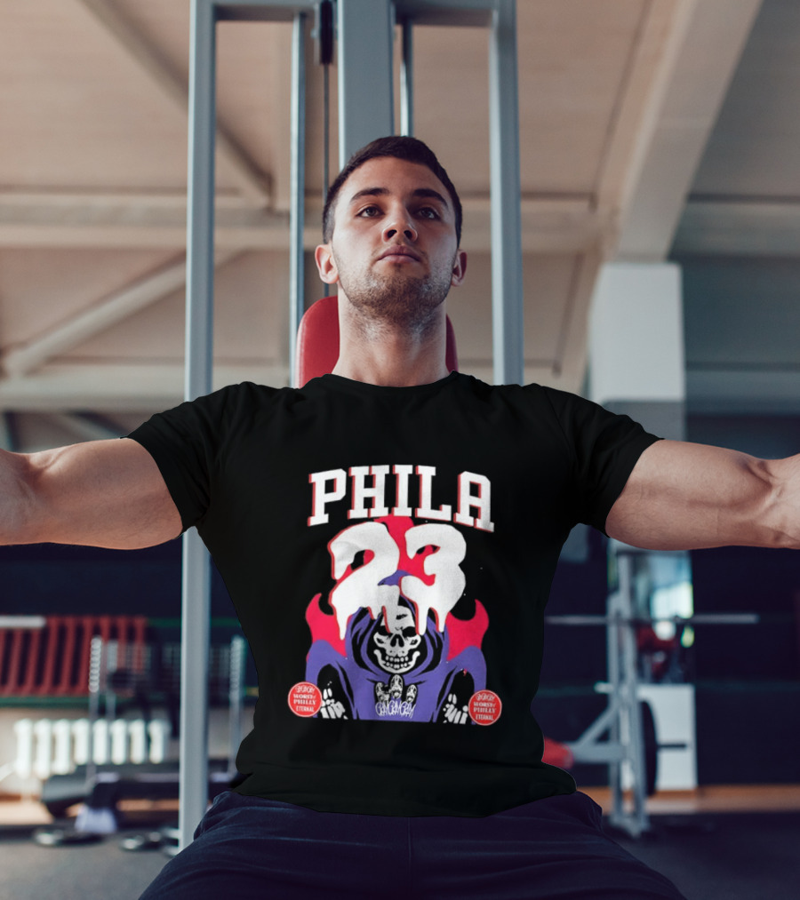 PHILA 23 Skeleton Grim Reaper Spooky Philly Worst Eternal T-Shirt