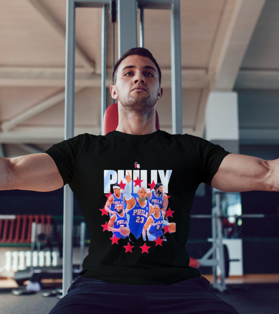 Philly LeBron James Philadelphia 76ers Basketball Mix 23 Stars T-Shirt
