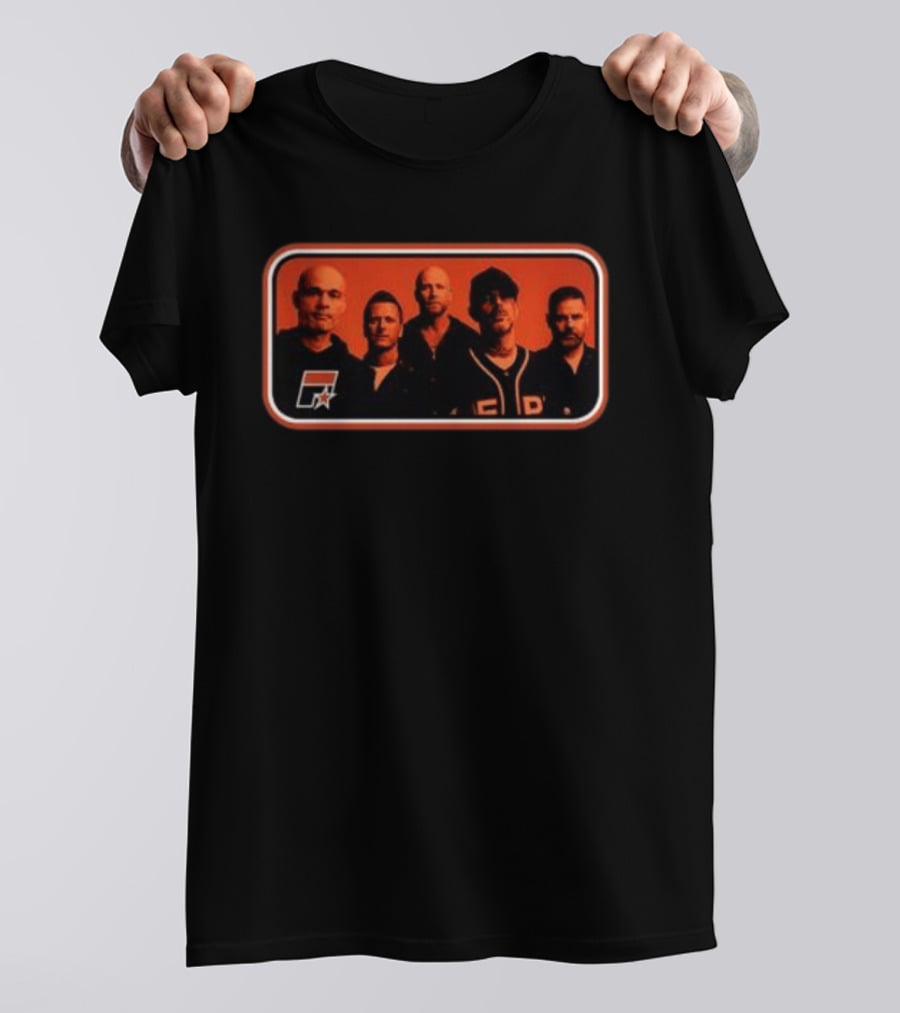 Five Store Stripe Photo 2026 Black F Symbol And Star Band T-Shirt