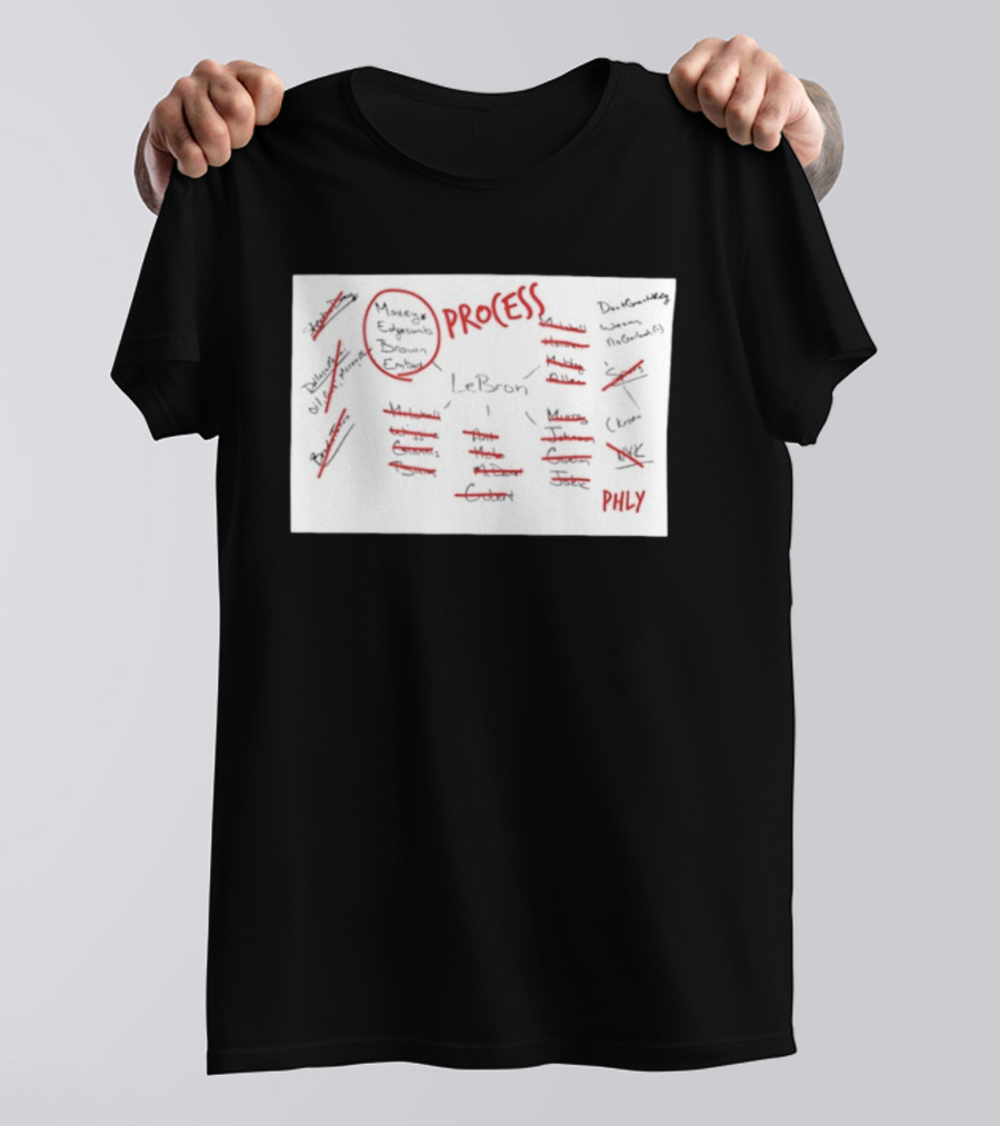 Phly LeBron Process Philadelphia 76ers Strategy Diagram T-Shirt