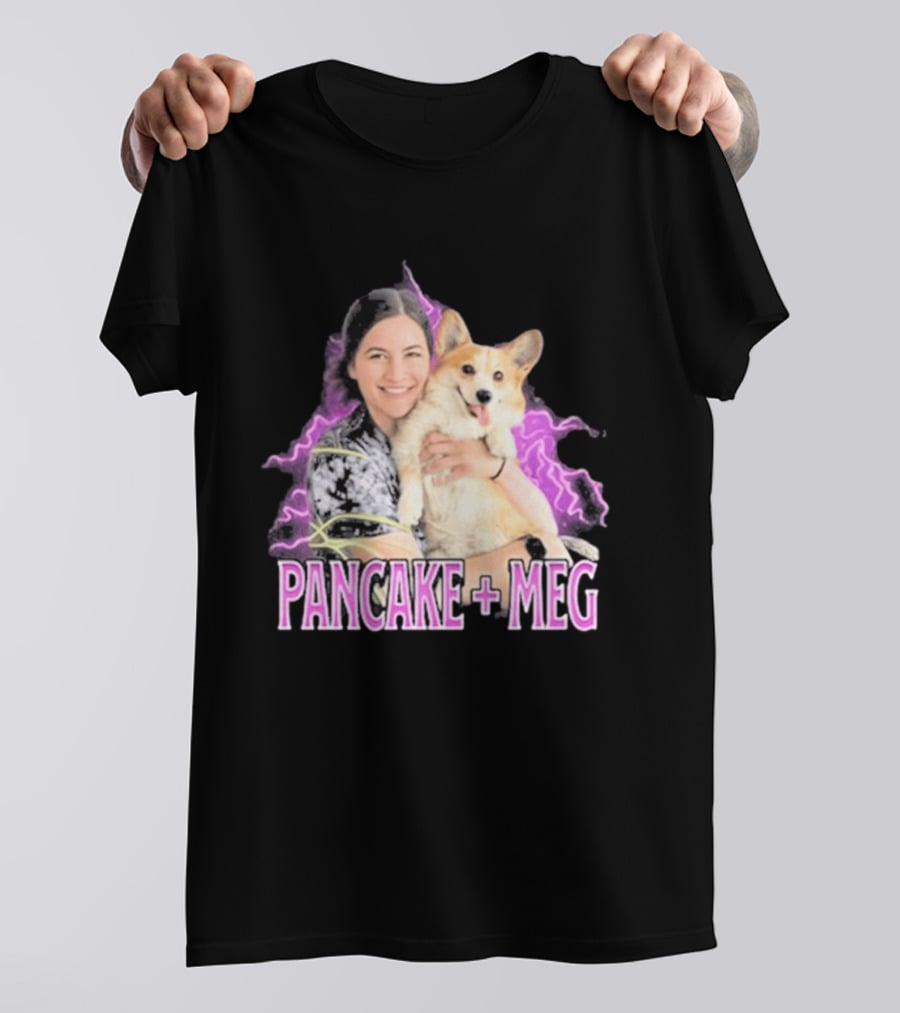 Pancake + Meg Electric Purple Corgi Hug T-Shirt