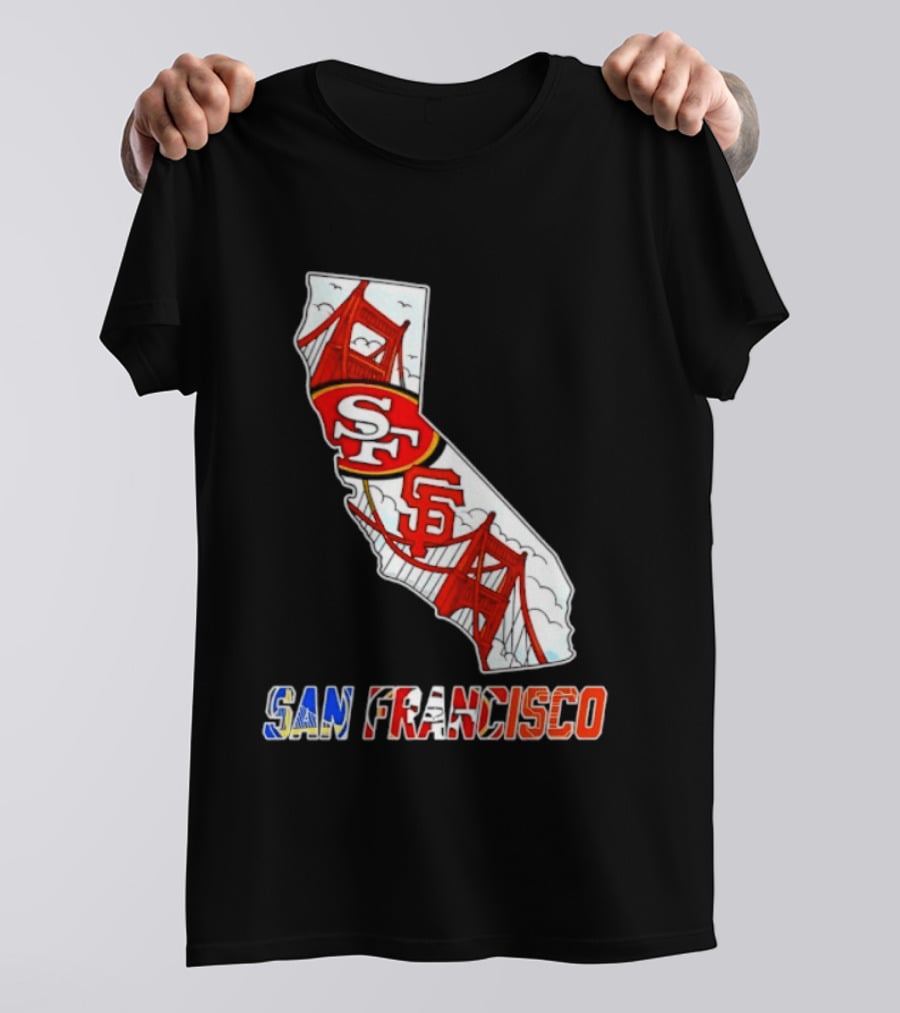 San Francisco 49ers Giants California Map T-Shirt