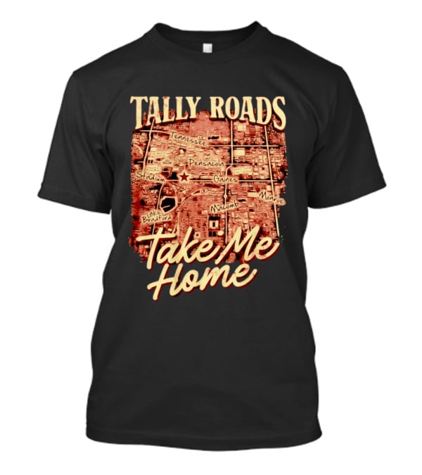 Tally Roads Map Take Me Home Tennessee Pensacola Stadium Monroe T-Shirt