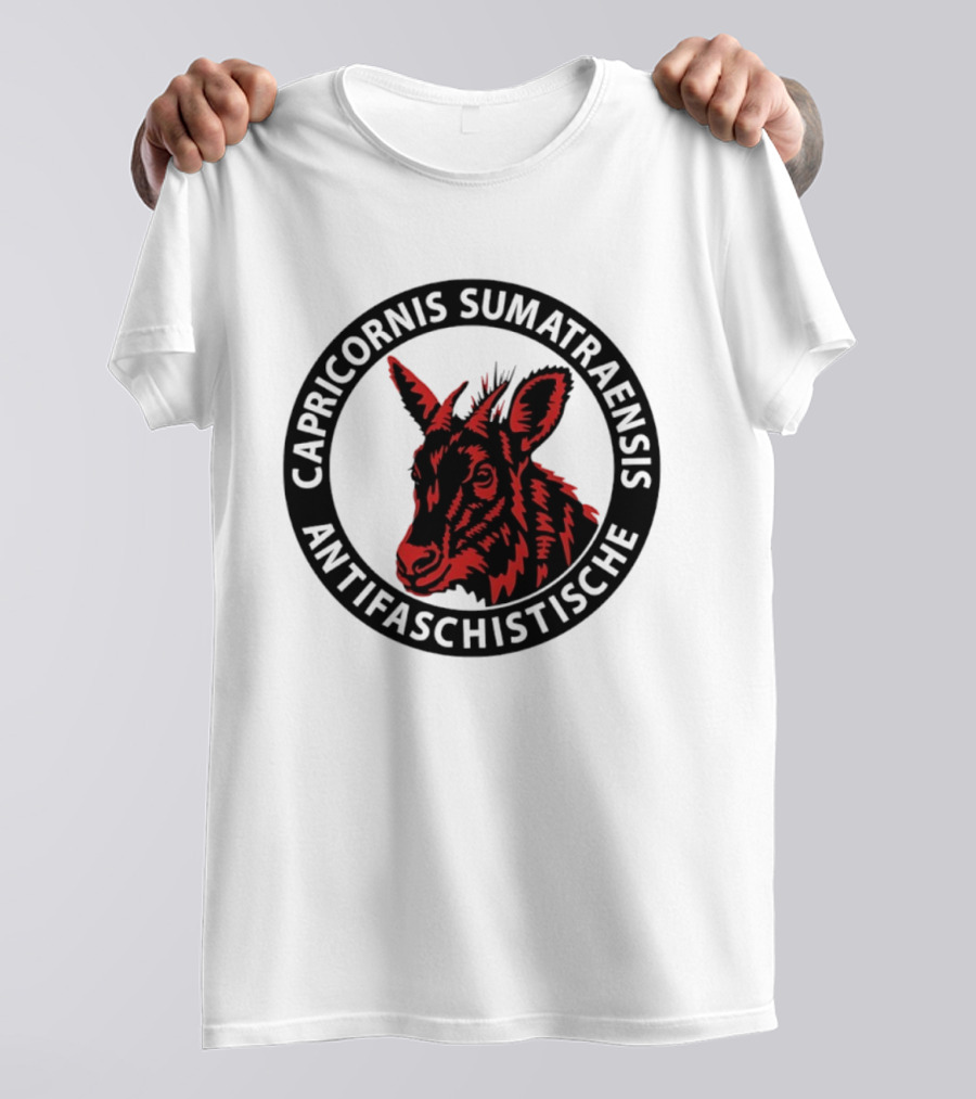Capricornis Sumatraensis Antifaschistische Red Goat T-Shirt