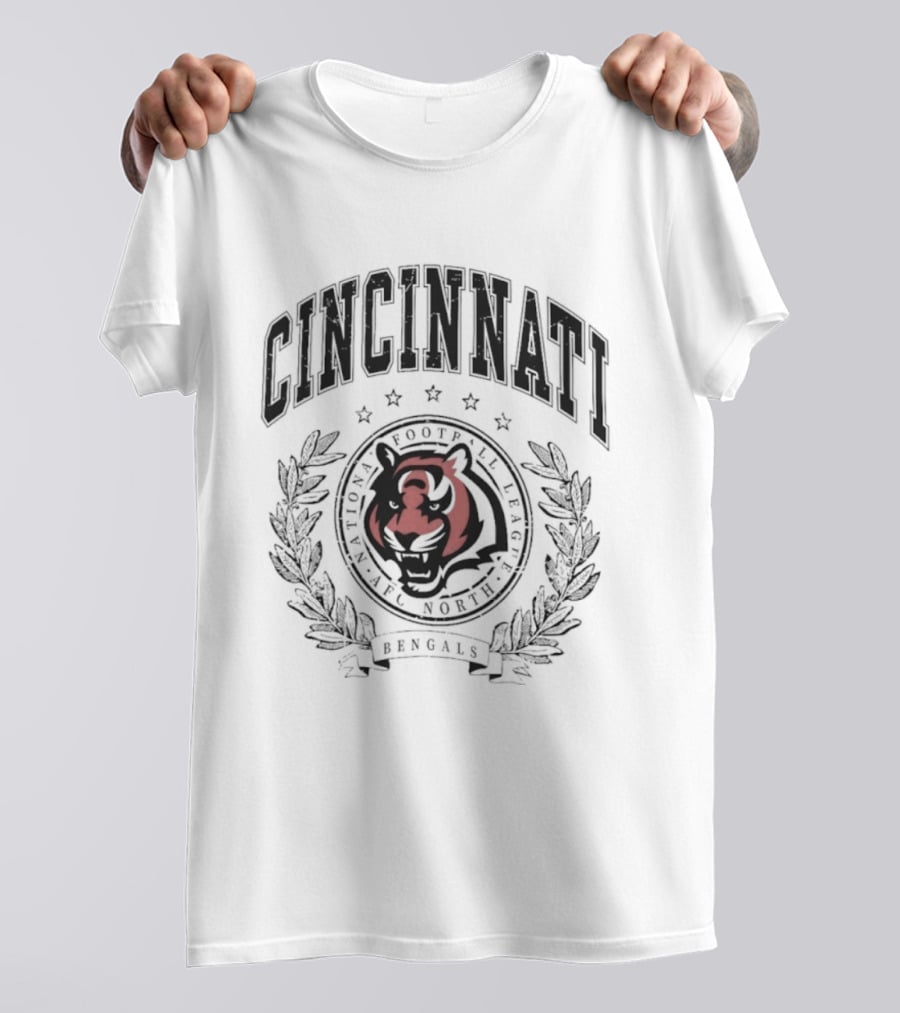 Cincinnati Tigers Football Badge Bengals NFL National Football League AFC North T-Shirt