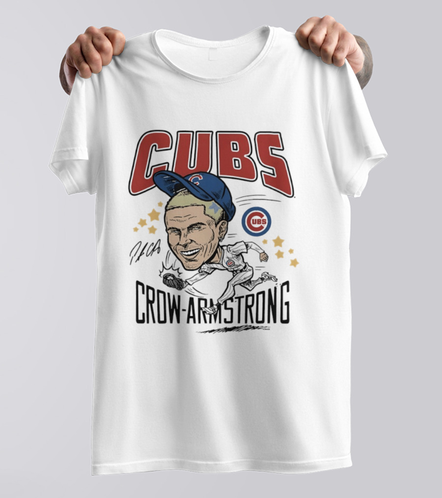 Cubs Pete Crow Armstrong Caricature MLB Player T-Shirt