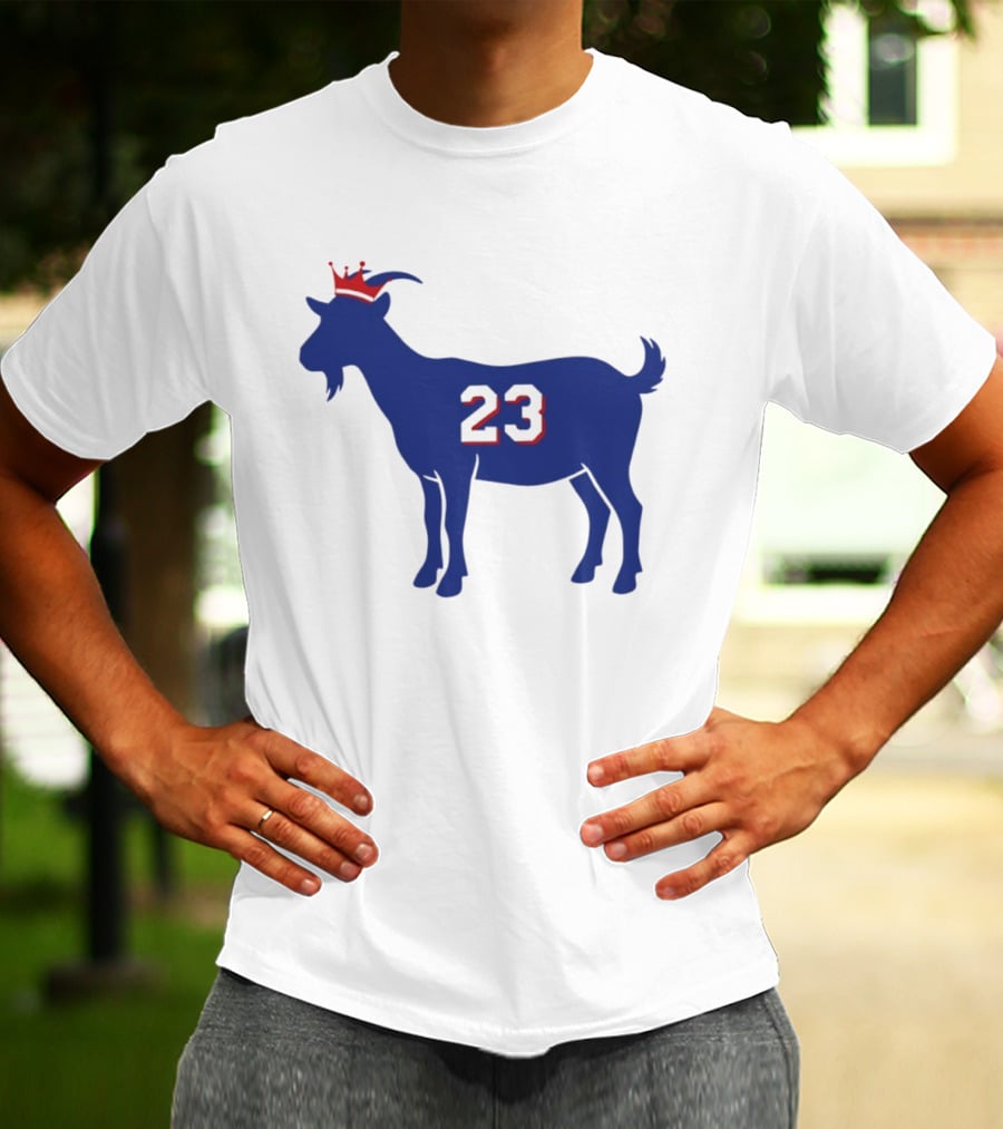 LeGOAT 23 Philadelphia Basketball Crowned Goat T-Shirt
