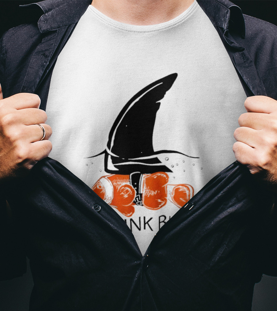 Think Big Goldfish Wearing Shark Fin T-Shirt