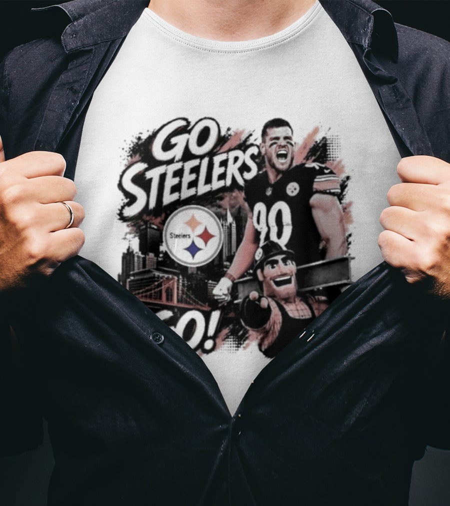 Pittsburgh Steelers TJ Watt Go Steelers Go! T-Shirt