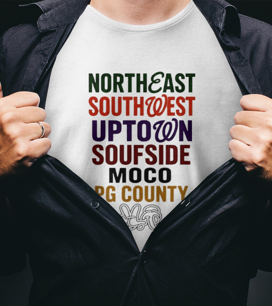 Northeast Southwest Uptown Soufside Moco PG County Peace Gesture T-Shirt