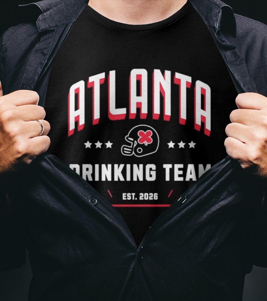 Atlanta Falcons Drinking Team Est 2026 Helmet And Stars T-Shirt