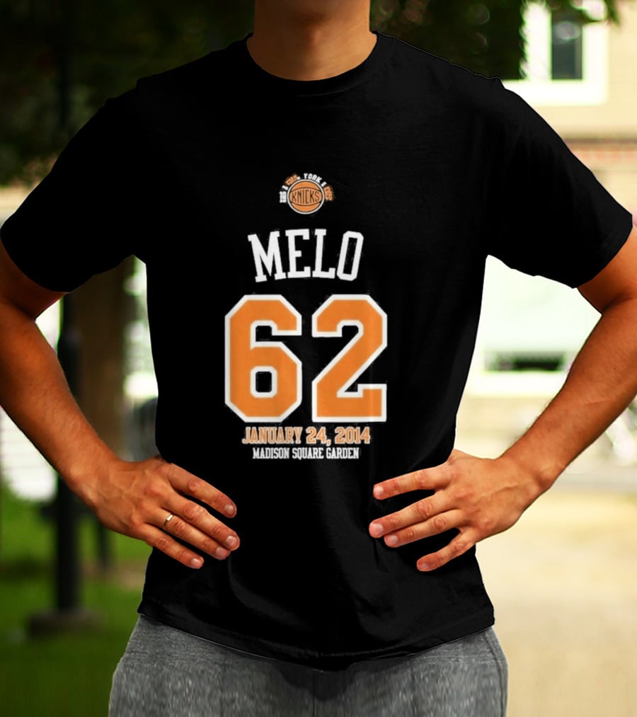 Melo 62 Knicks January 24 2014 Madison Square Garden T-Shirt