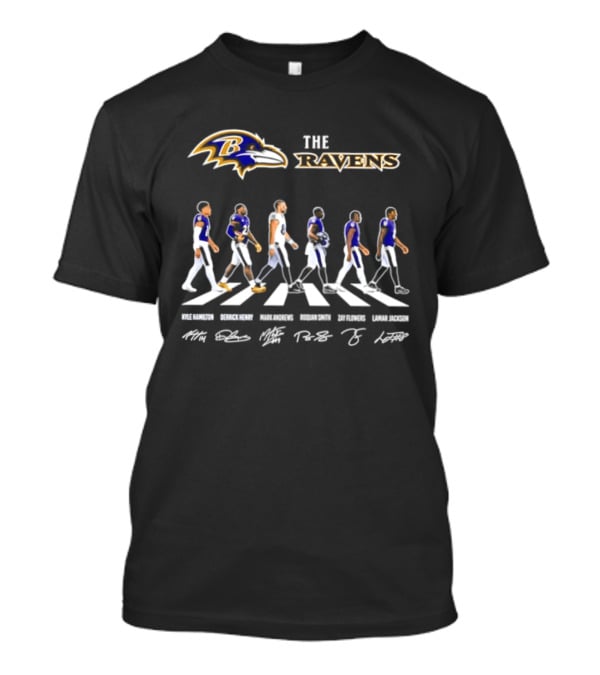 Baltimore Ravens Kyle Hamilton Derrick Henry Mark Andrews Roquan Smith Zay Flowers Lamar Jackson Walk Signatures T-Shirt