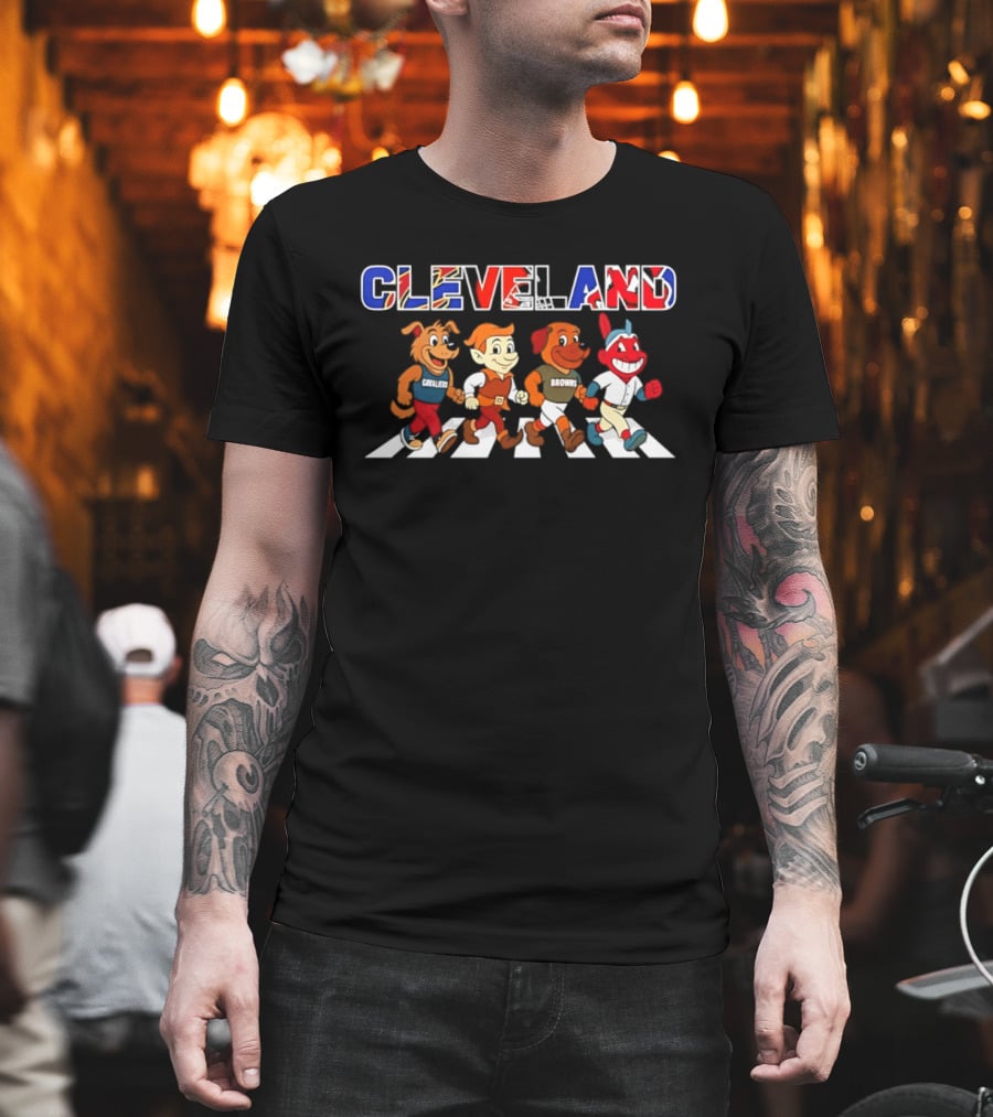 Cleveland Cavaliers Browns Indians Abbey Road Characters 2026 T-Shirt