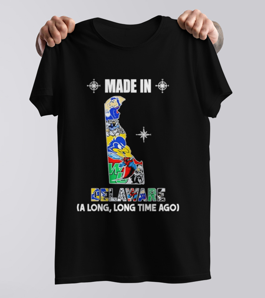 Made In Delaware A Long Long Time Ago State Map With Colorful T-Shirt