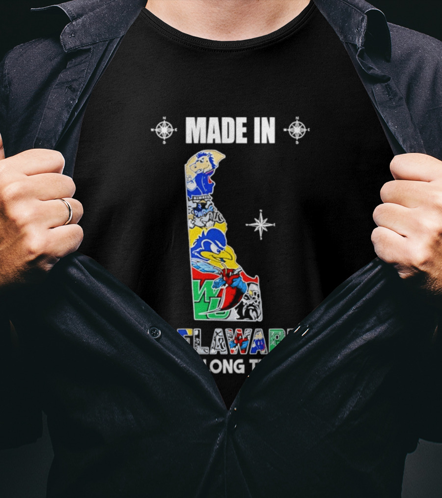 Made In Delaware A Long Long Time Ago State Map With Colorful T-Shirt